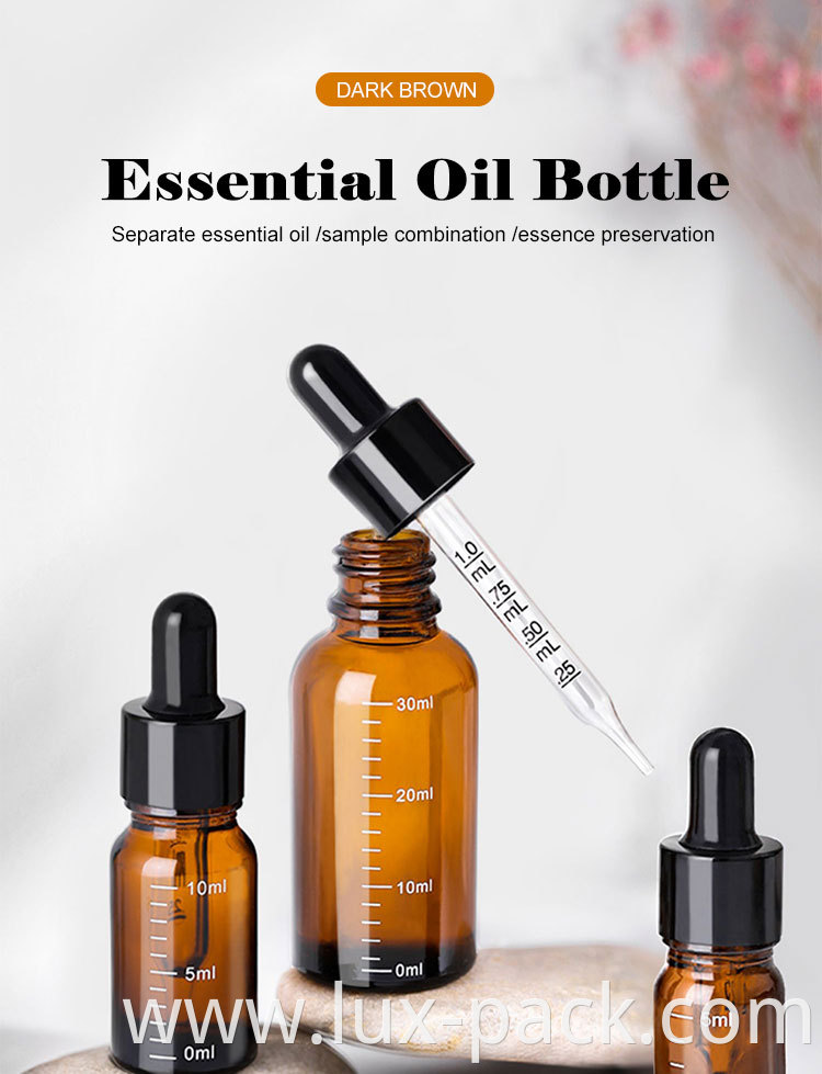 5ml 10ml 20ml Cosmetic Essential Oil Bottle Screw Black Plastic Lid